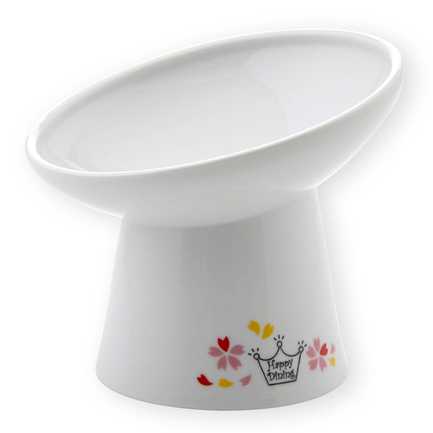 Tilted Stress Free Raised Cat Food Bowl (Sakura Edition)