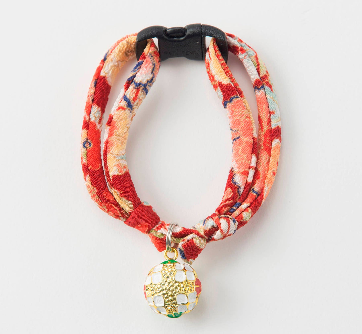 Chirimen Temari Dynasty Cat Collar (Red)