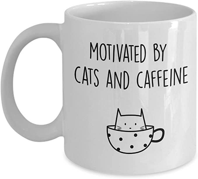 Motivated by Cats and Caffeine Coffee Mug