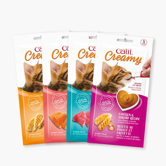 Catit Creamy Lickable Cat Treats - 12 Tube Pack