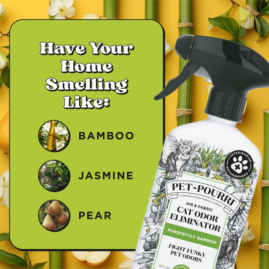 Pet~Pourri Cat Purrfectly Bamboo Air+Fabric Refresher 16oz