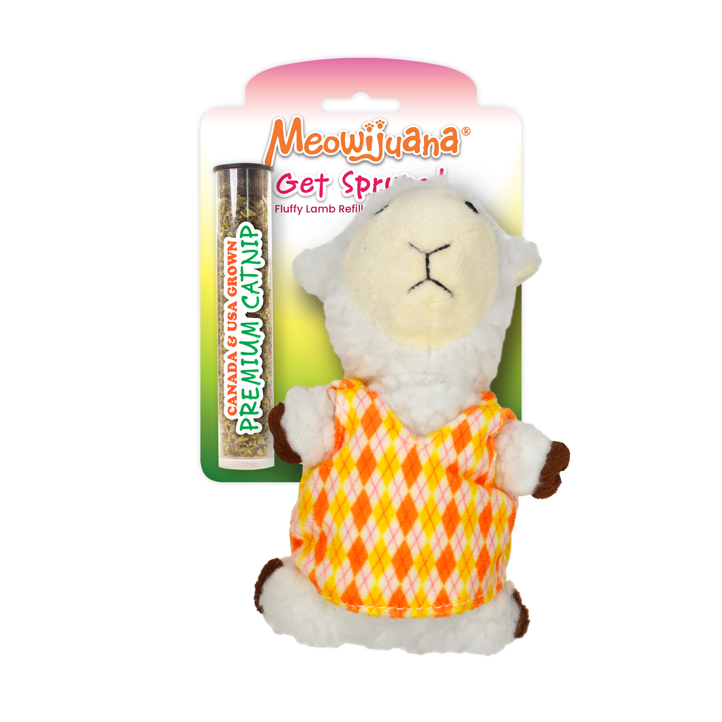 Get Sprung Fluffy Lamb Refillable Catnip Cat Toy