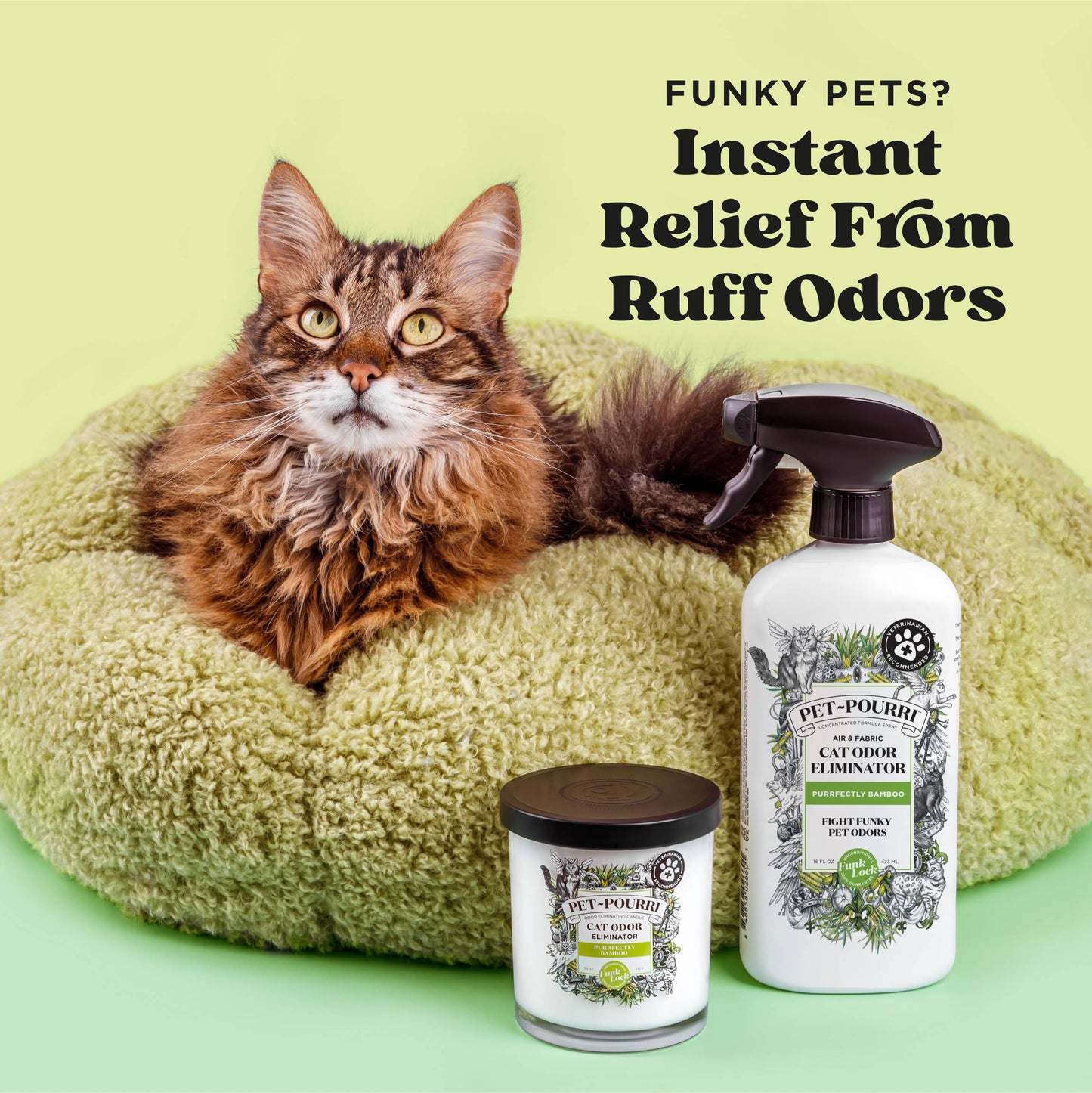 Pet~Pourri Cat Purrfectly Bamboo Air+Fabric Refresher 16oz