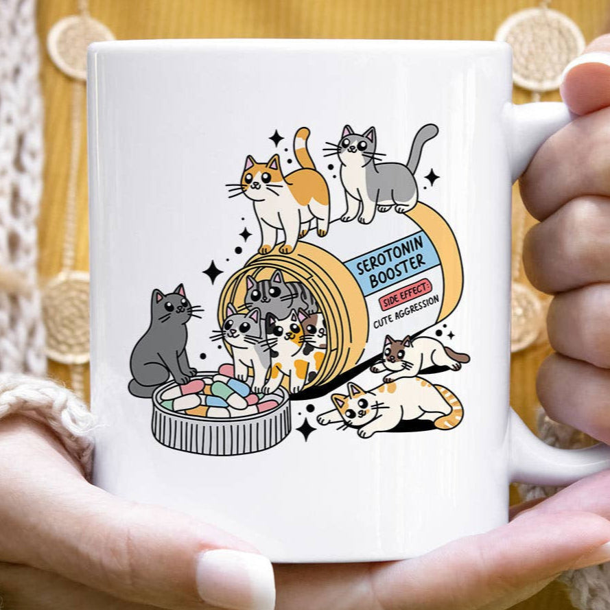 Serotonin Booster Cats - Cat Mental Health Coffee Mug