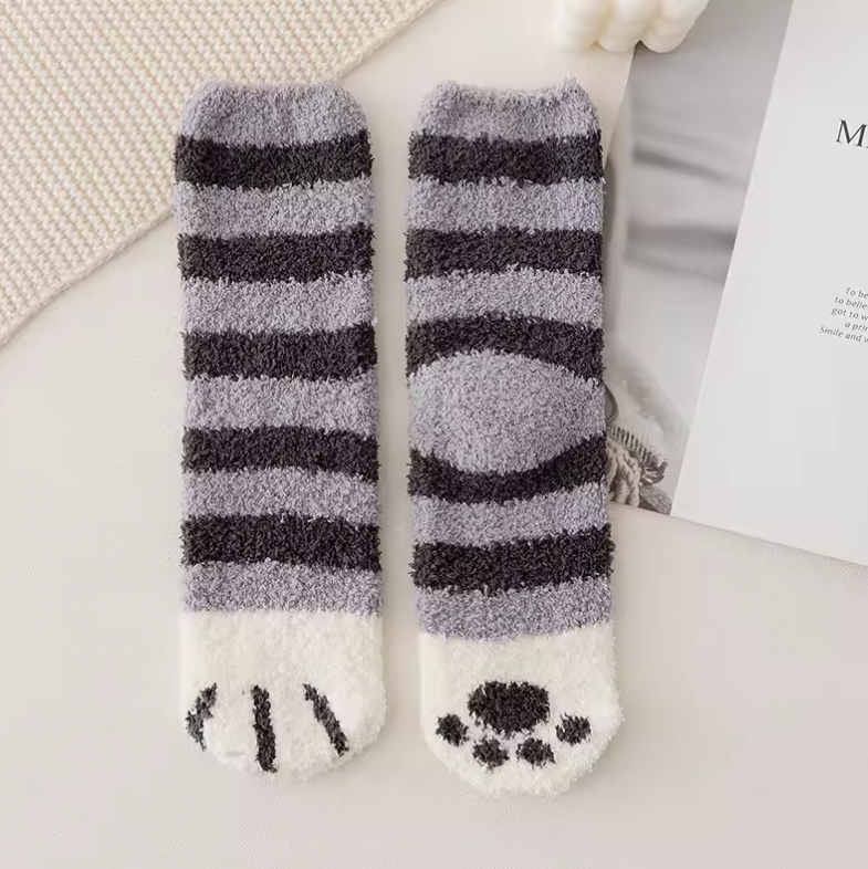 Gray Kitty Socks - Medium