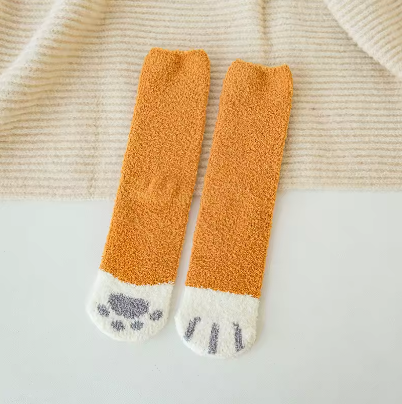 Orange Kitty Socks - Medium
