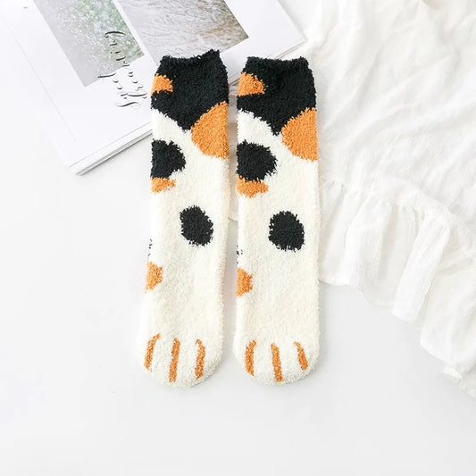Calico Kitty Paw Socks - Medium