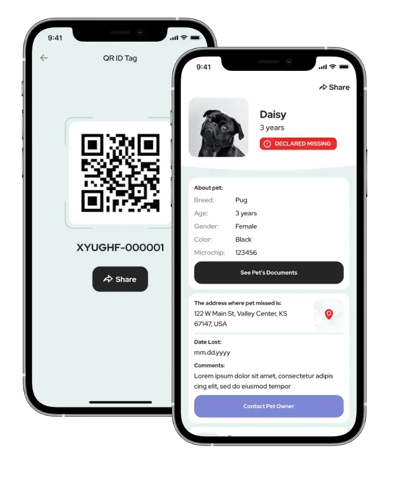 Global Pet Security QR Code Pet ID Tag