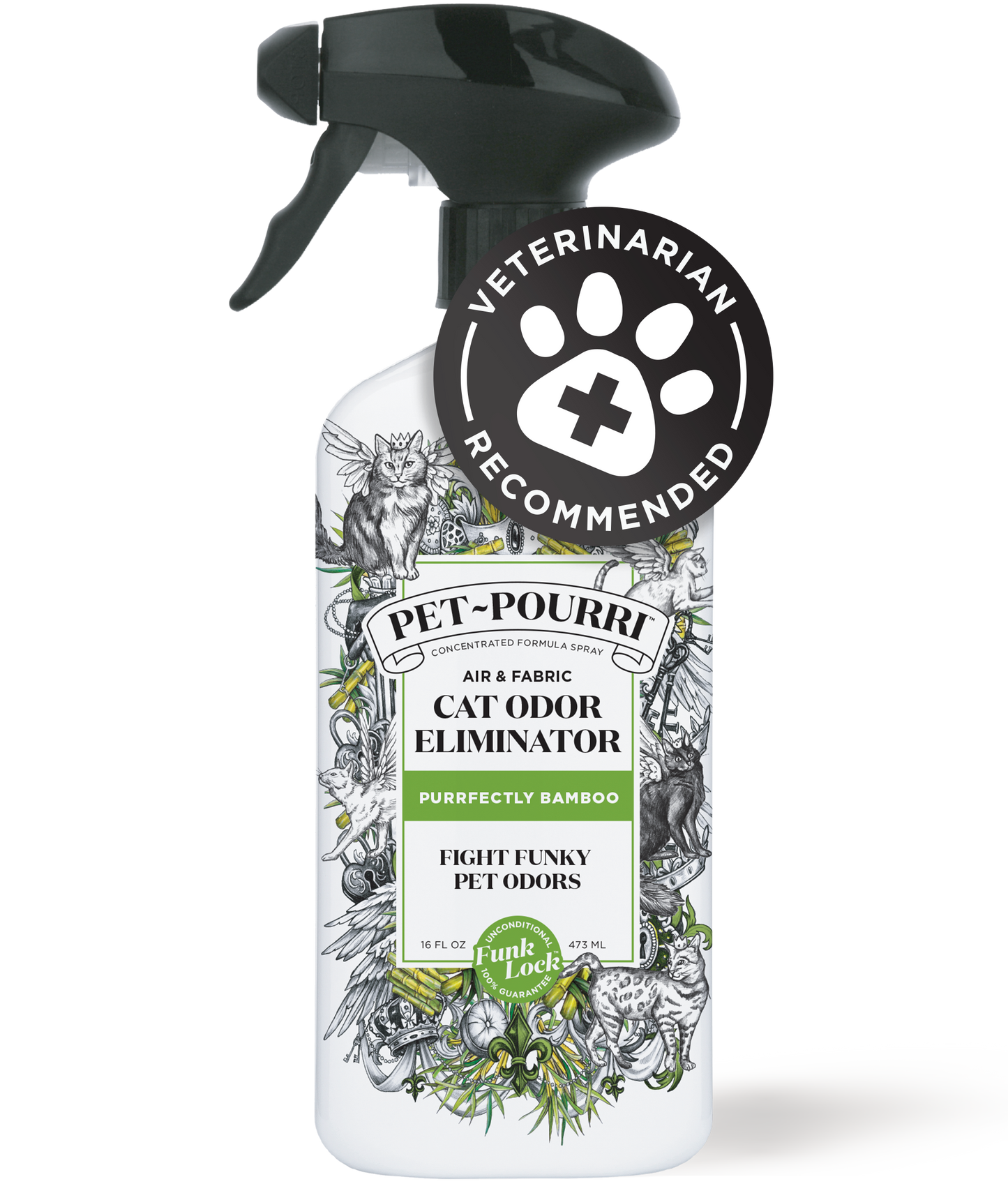 Pet~Pourri Cat Purrfectly Bamboo Air+Fabric Refresher 16oz