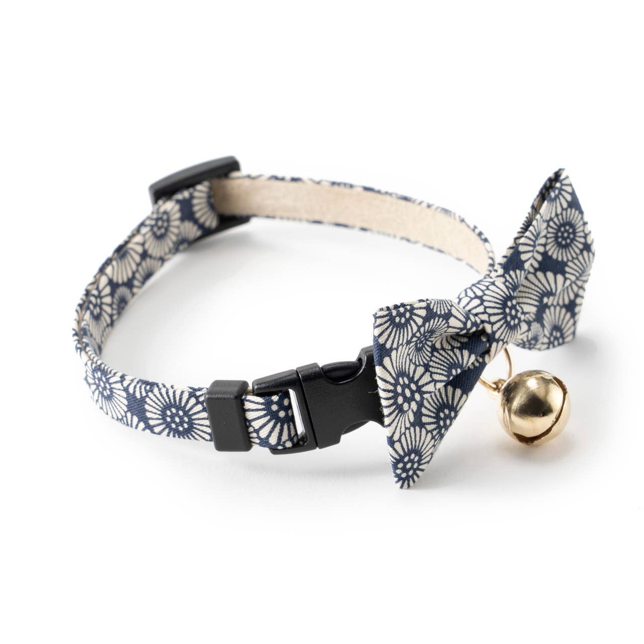 Kiku Ribbon Bow Tie Cat Collar (Navy)