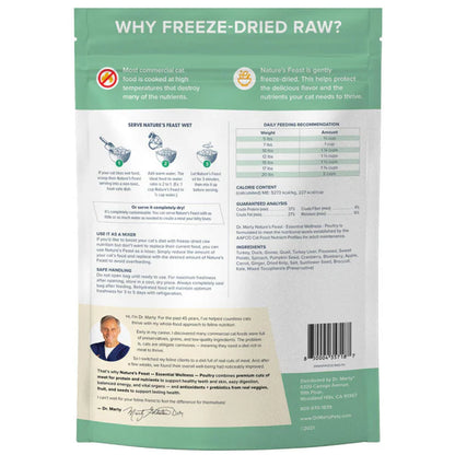 Dr. Marty Nature's Feast Freeze Dried Raw Cat Food Essential Wellness Poultry Recipe