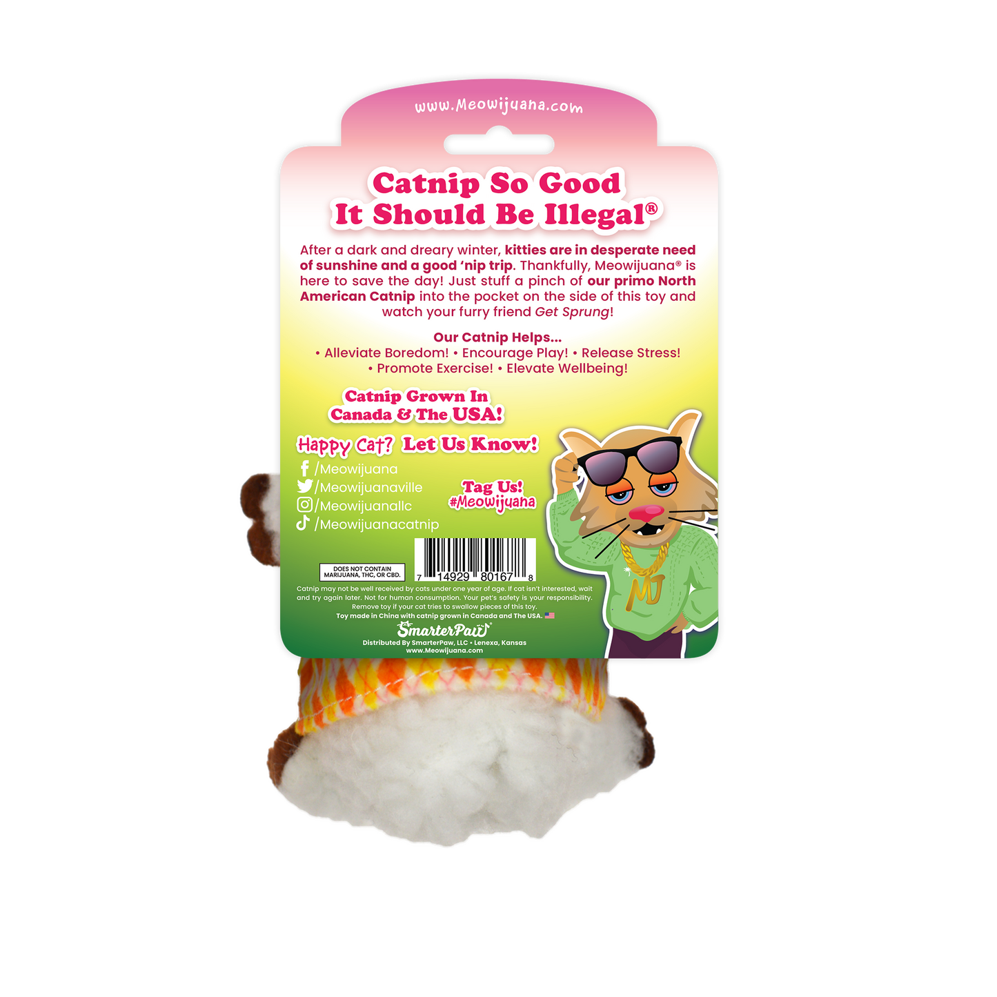 Get Sprung Fluffy Lamb Refillable Catnip Cat Toy