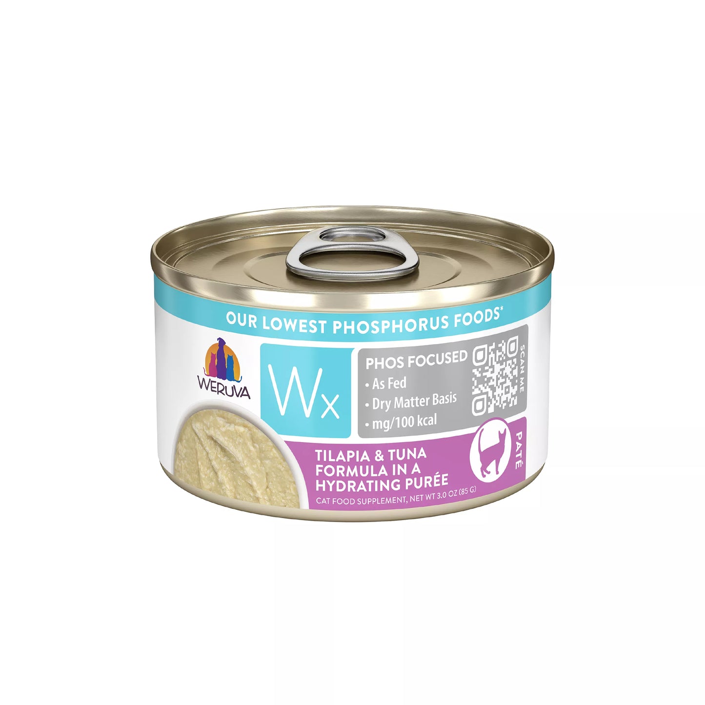 Weruva WX Wet Cat Food - Phos Focused, Pate in Hydrating Puree, 3 OZ