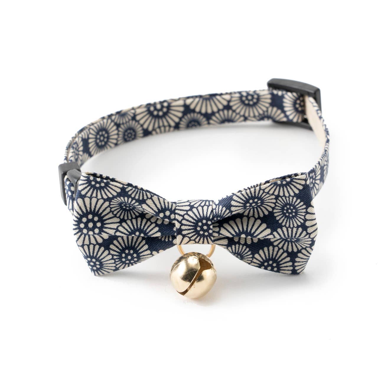 Kiku Ribbon Bow Tie Cat Collar (Navy)
