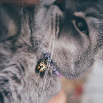 Chirimen Hanabi Fireworks Cat Collar (Purple)