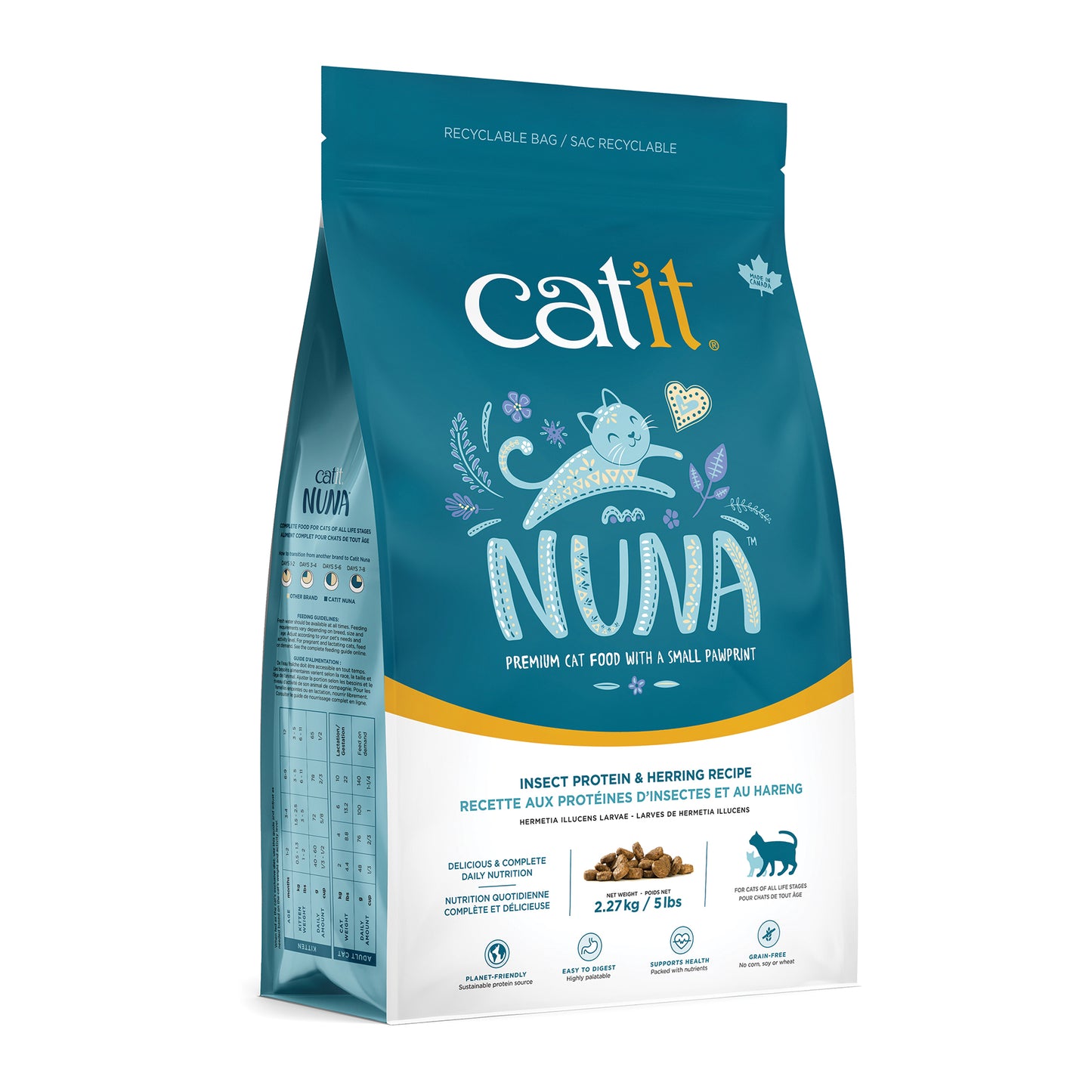 Catit Nuna Herring Recipe – Insect Protein-Based Cat Food - 5lb