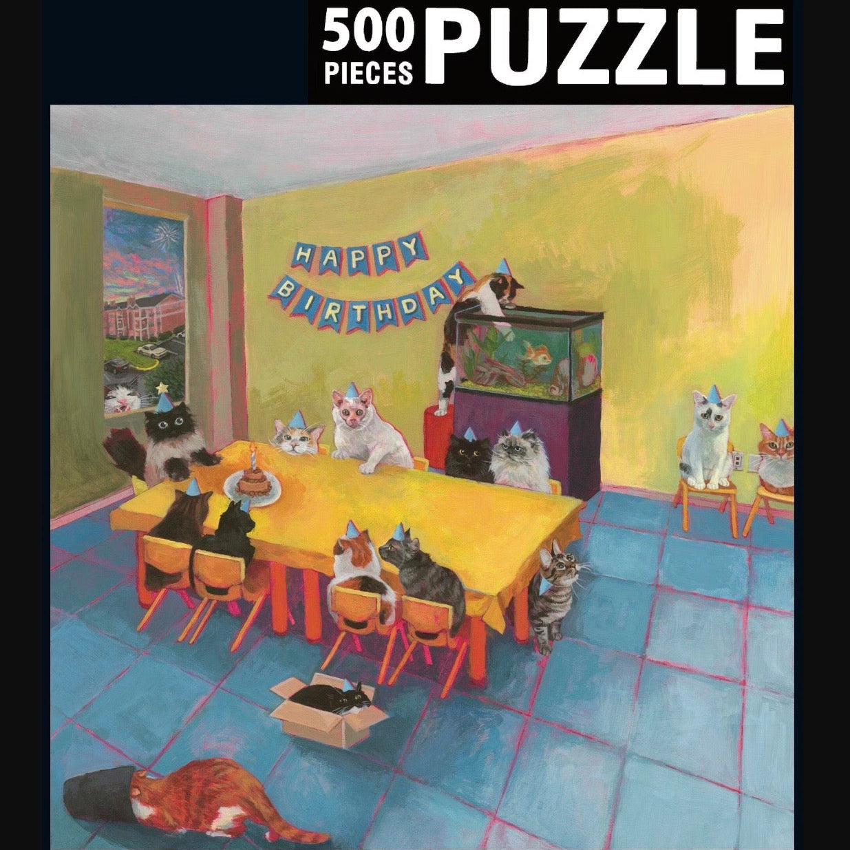Friendly Noodles 500 Piece Puzzle Cat Birthday Party