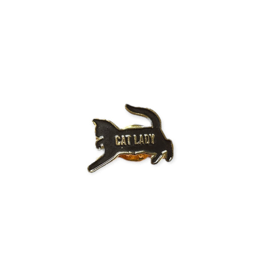 "Cat Lady" Black Cat Enamel Pin
