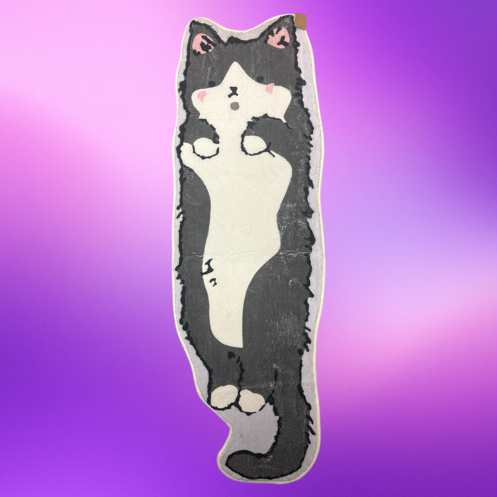 Grey and White Cat Rug