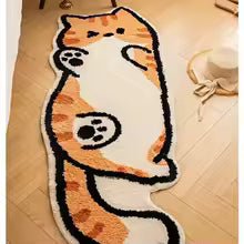 Playful Cat Rug (Orange)