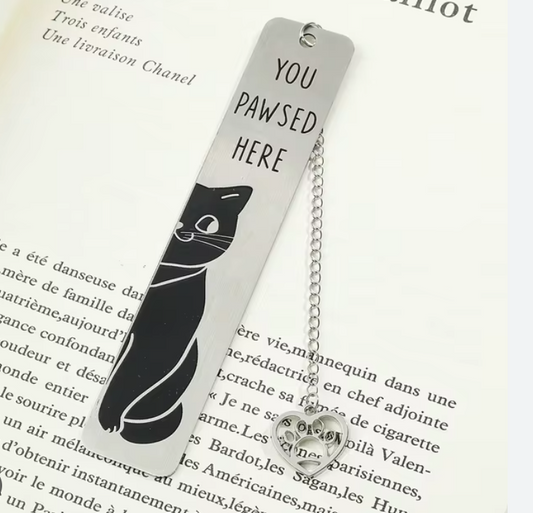 "You Pawsed Here" Metal Bookmark