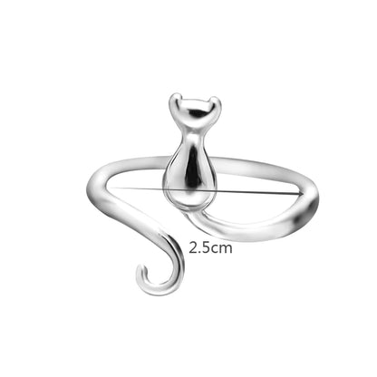 Sleek Cat Ring (Silver)