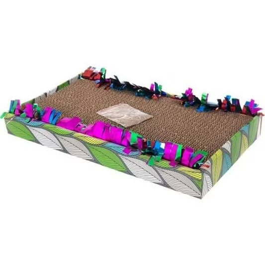 Corrugated Fancy Scratcher with Catnip