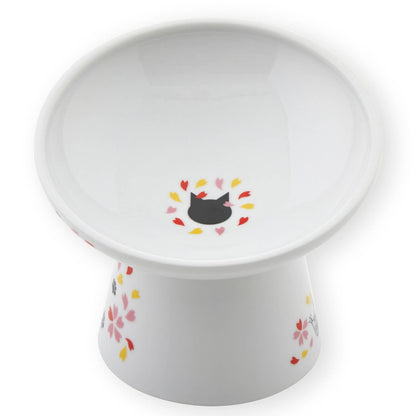 Tilted Stress Free Raised Cat Food Bowl (Sakura Edition)
