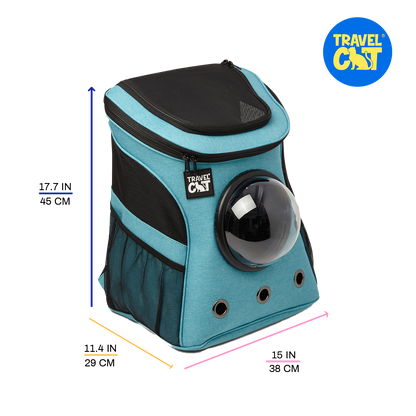 "The Fat Cat" Cat Backpack in Aqua - For Larger Cats