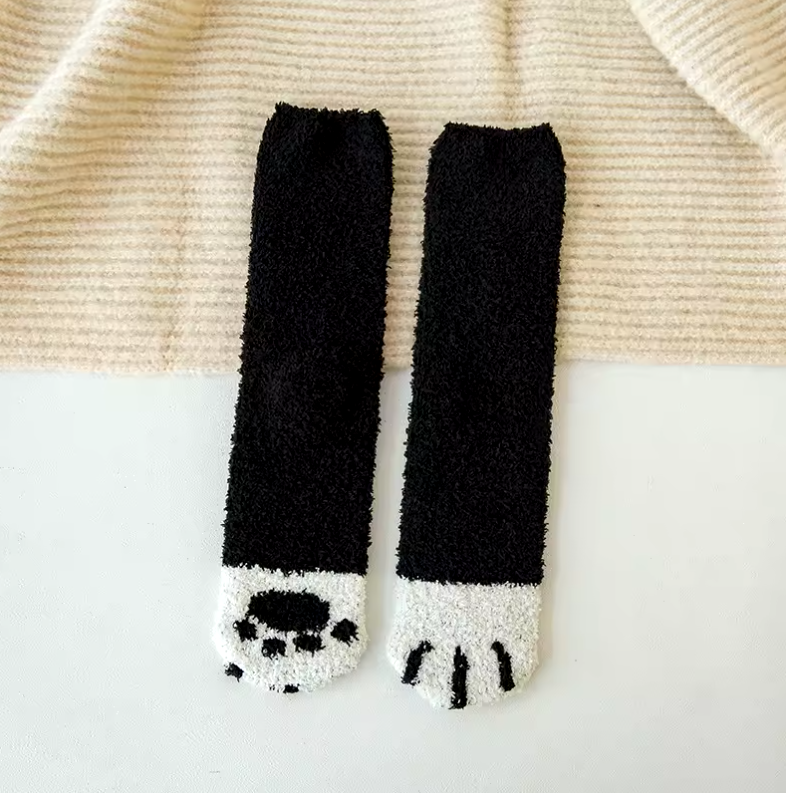 Black Kitty Paw Socks - Medium