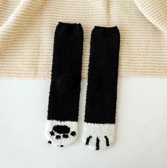 Black Kitty Paw Socks - Medium