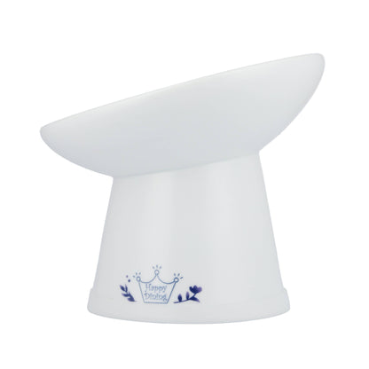 Tilted Stress Free Raised Cat Food Bowl (Nordic Blue)
