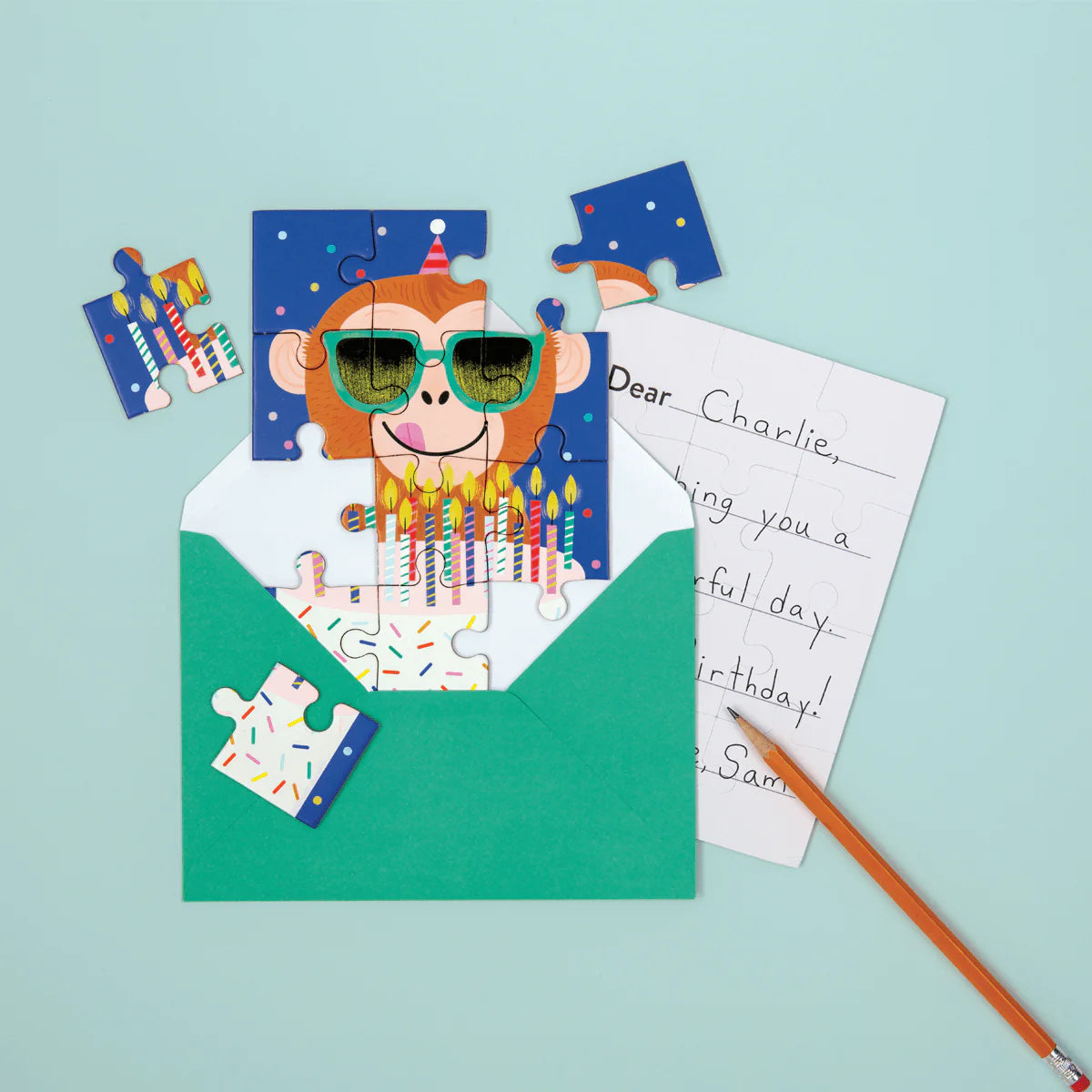 Birthday Card Cat Party Puzzle