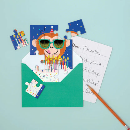 Birthday Card Cat Party Puzzle