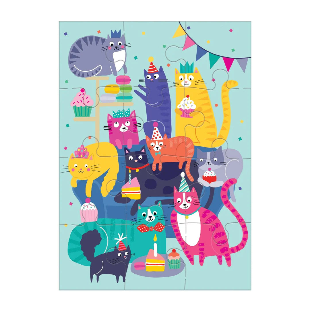 Birthday Card Cat Party Puzzle