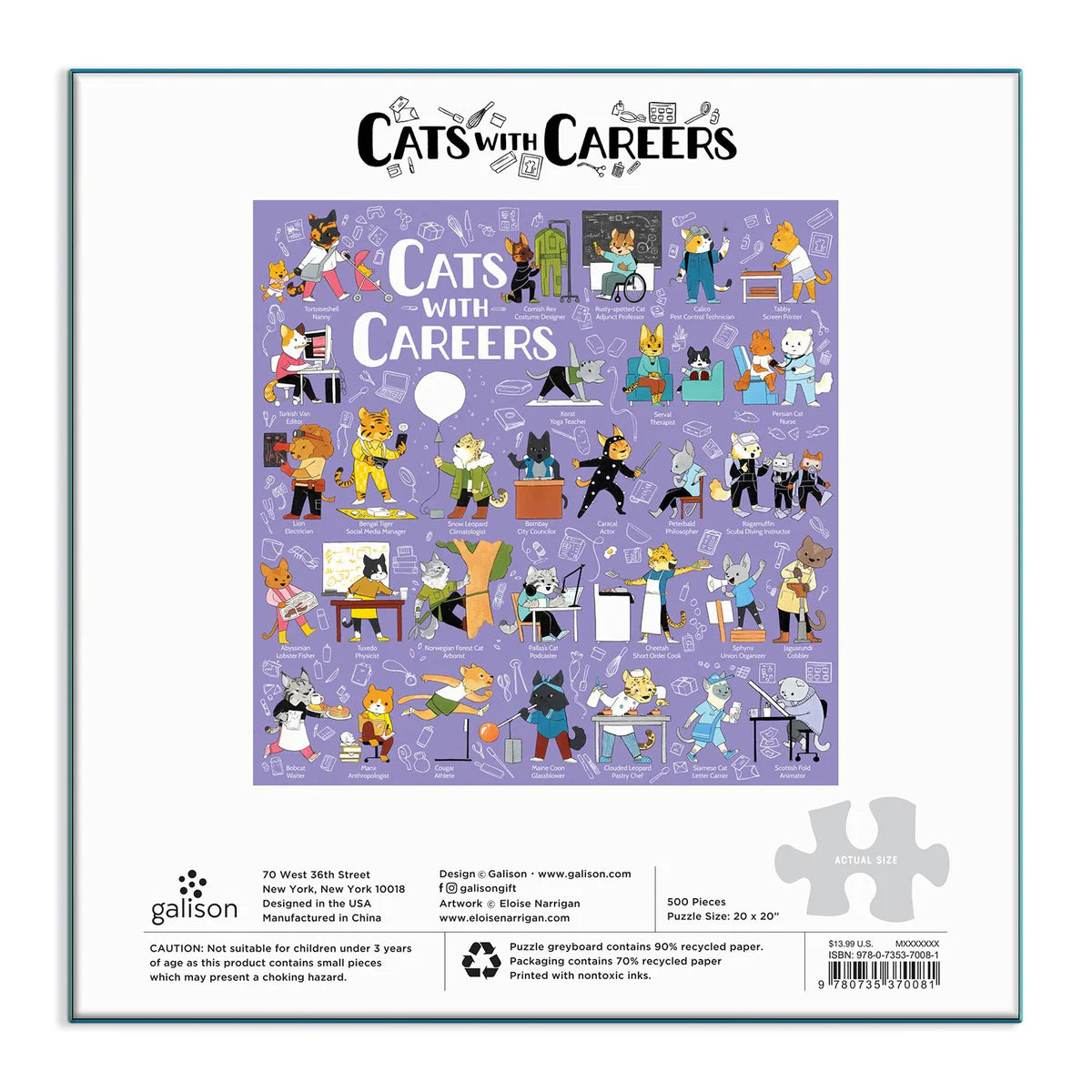 Cats With Careers 500 Piece Puzzle