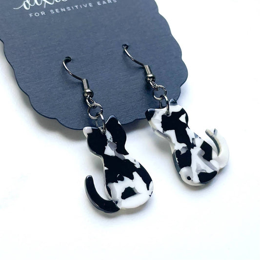 Black Cat On a Fence Earings