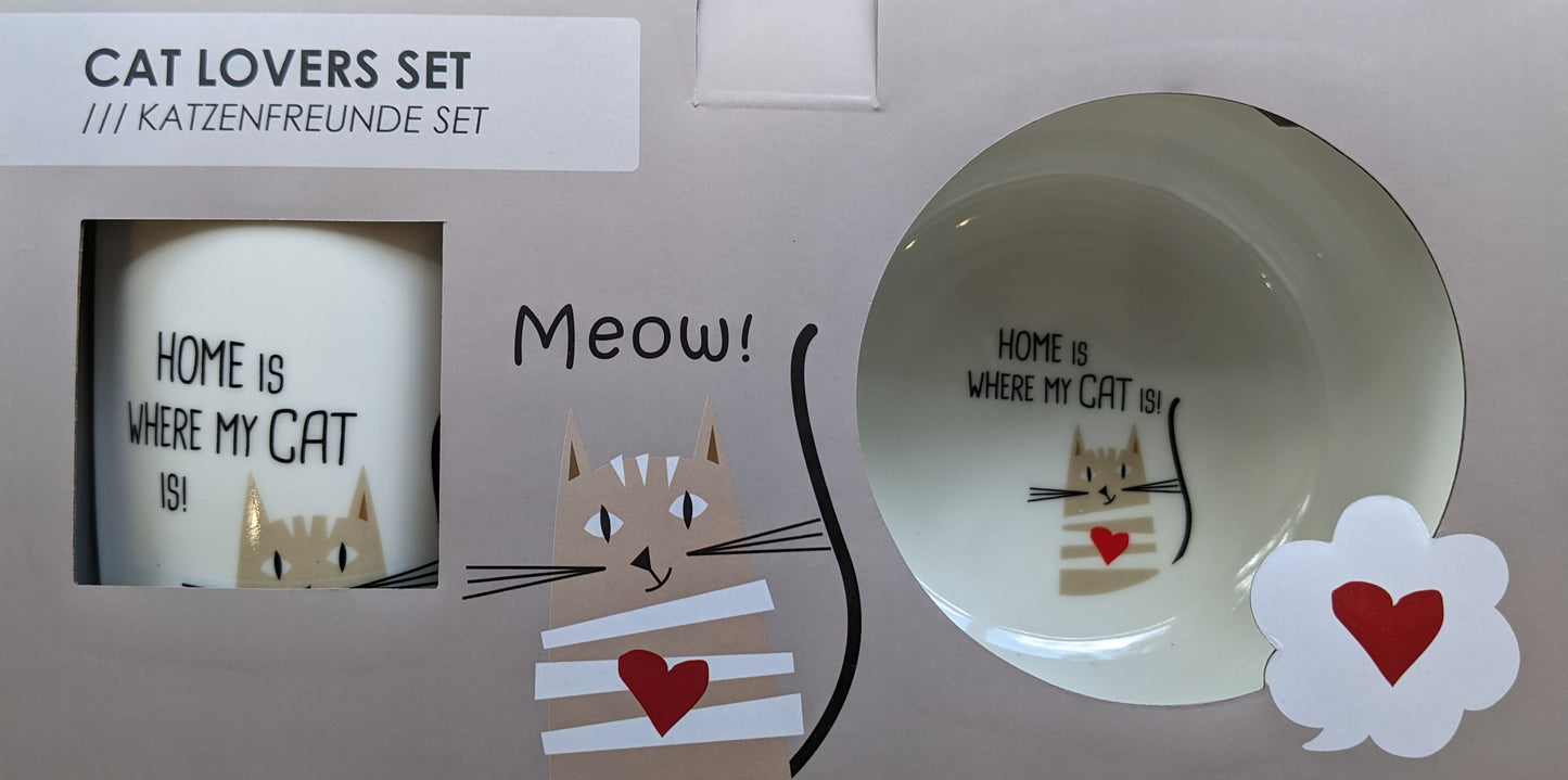 Cat Lover Gift Set | Mug and Cat Bowl