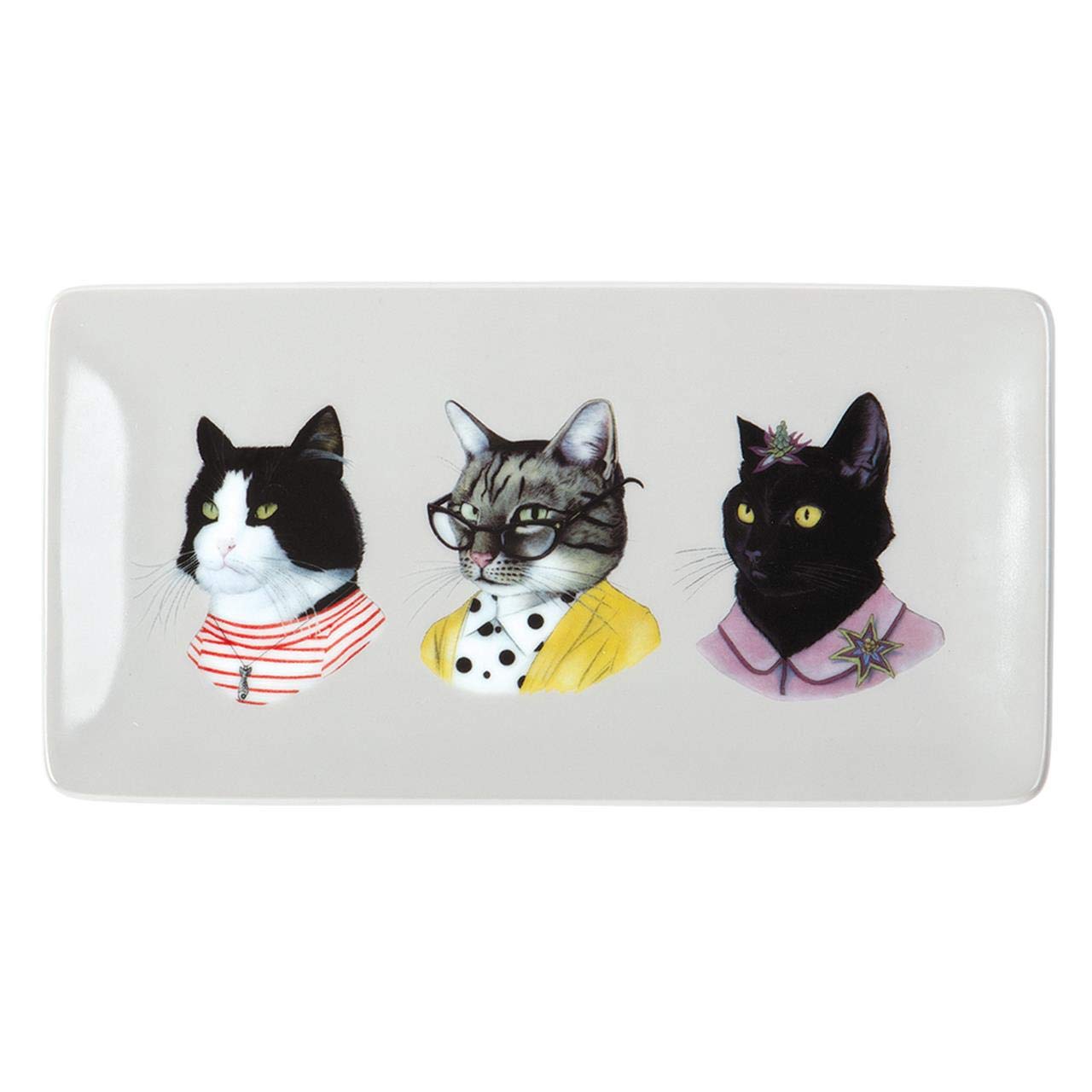 Berkley Bestiary Cat Portraits Rectangle Porcelain Tray