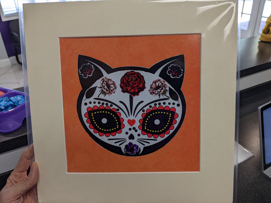 Cat Print - White Lighting Cat by Pamela Loudon