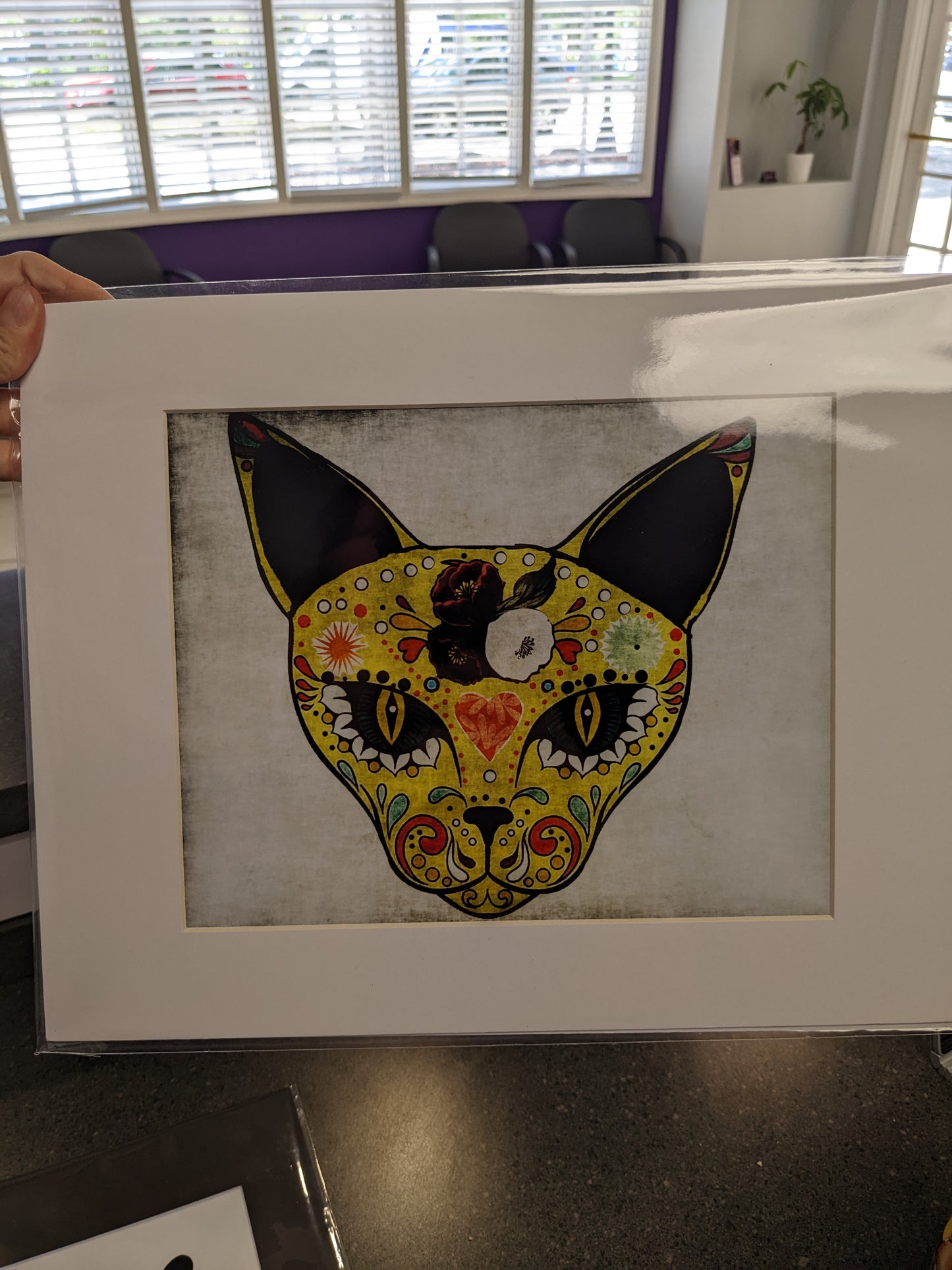Cat Print - Sinister Cat by Pamela Loudon