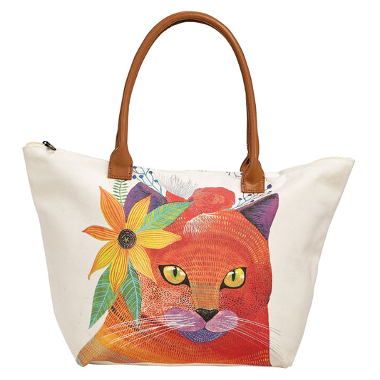 Cotton canvas tote bag - Mandarine