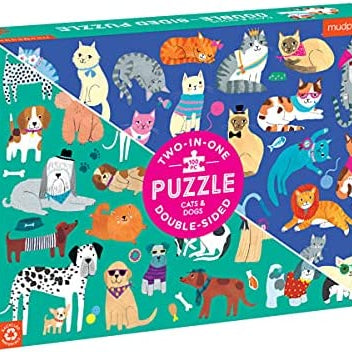 Cats & Dogs 100 Piece Double-Sided Puzzle